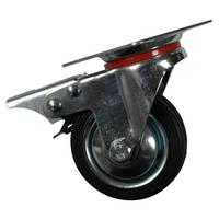 Lenkrollen Möbel Stahl Schwarz 1 Stk. Ø 7,5 cm Universal - Silberfarben/Schwarz, Basics, Metall (7,5cm)