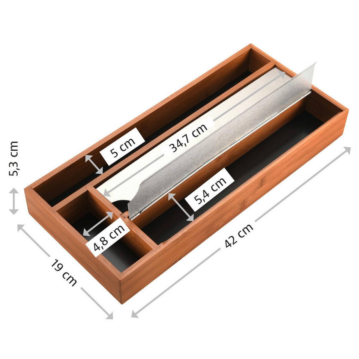 Auszugsorganisation Braun L: 42 cm - Braun, Basics, Naturmaterialien (42/19/5.4cm) - Kesper