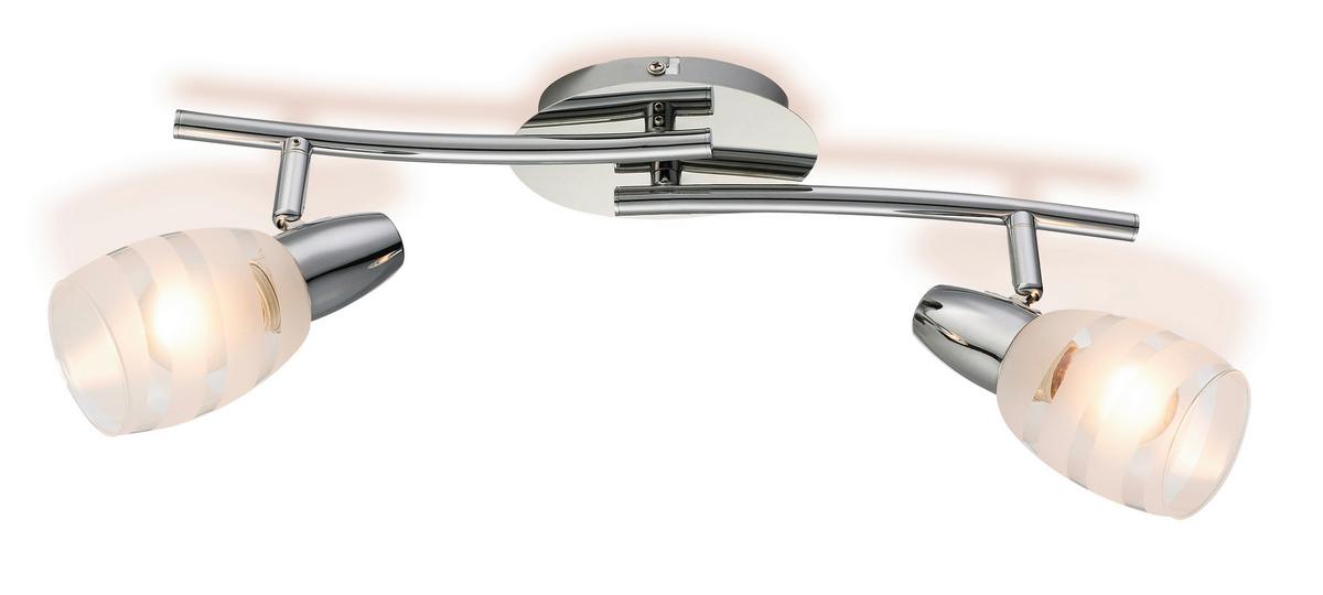 Strahler Dija 2-Flammig verstellbar L: 40,5 cm - Klar/Chromfarben, KONVENTIONELL, Glas/Metall (40,5/17,5/19cm) - James Wood
