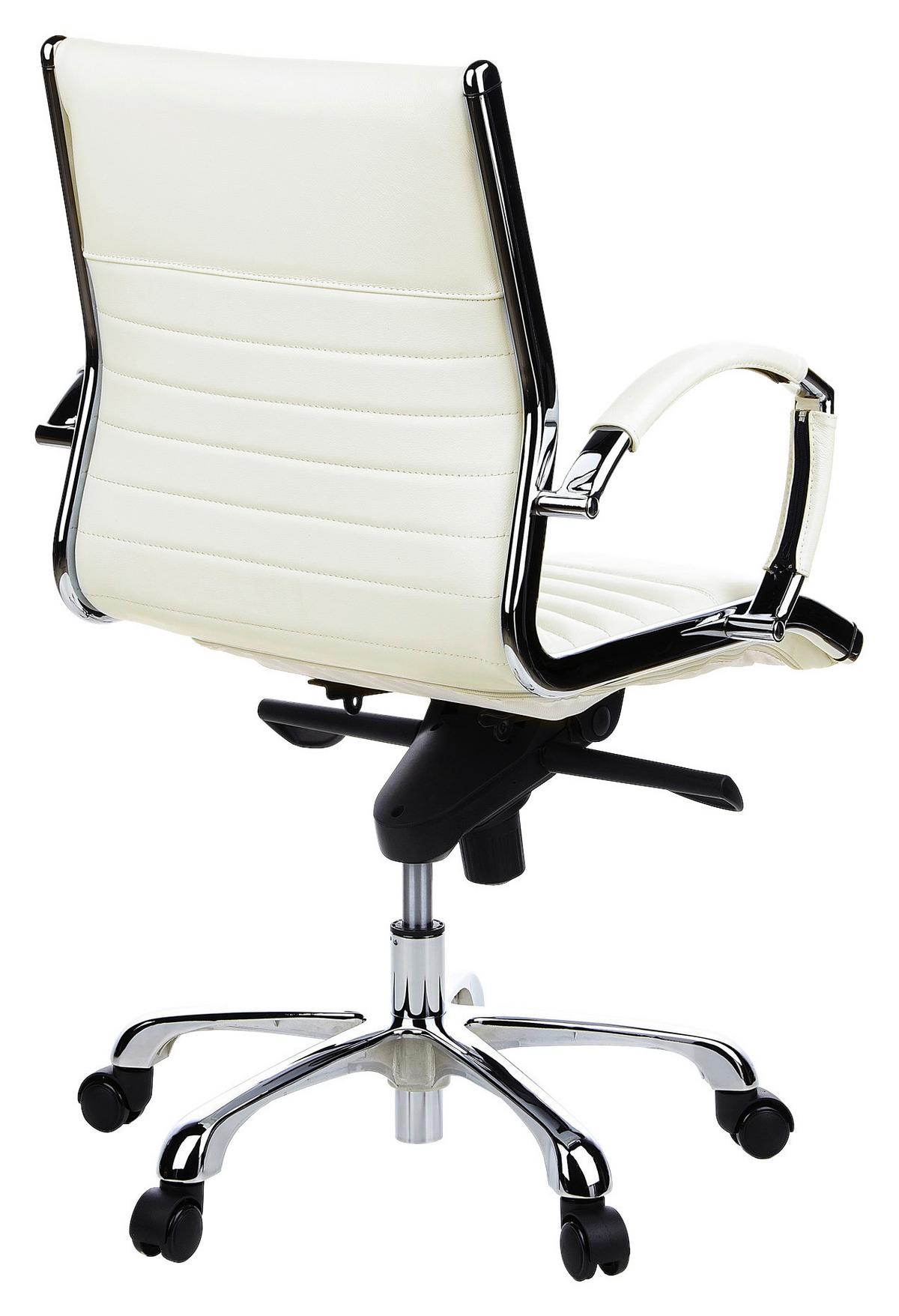 Drehstuhl Parma 10 Cremefarben - Chromfarben/Creme, MODERN, Leder/Kunststoff (60/111/50cm) - MID.YOU