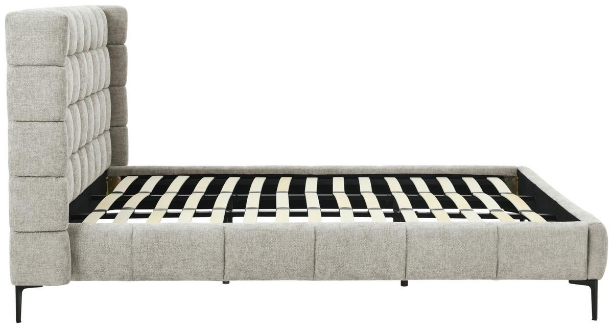 Polsterbett Stitch Grau B: 218 Cm - Eichefarben/Schwarz, Design, Holz/Textil (218/116/222cm) - Livetastic