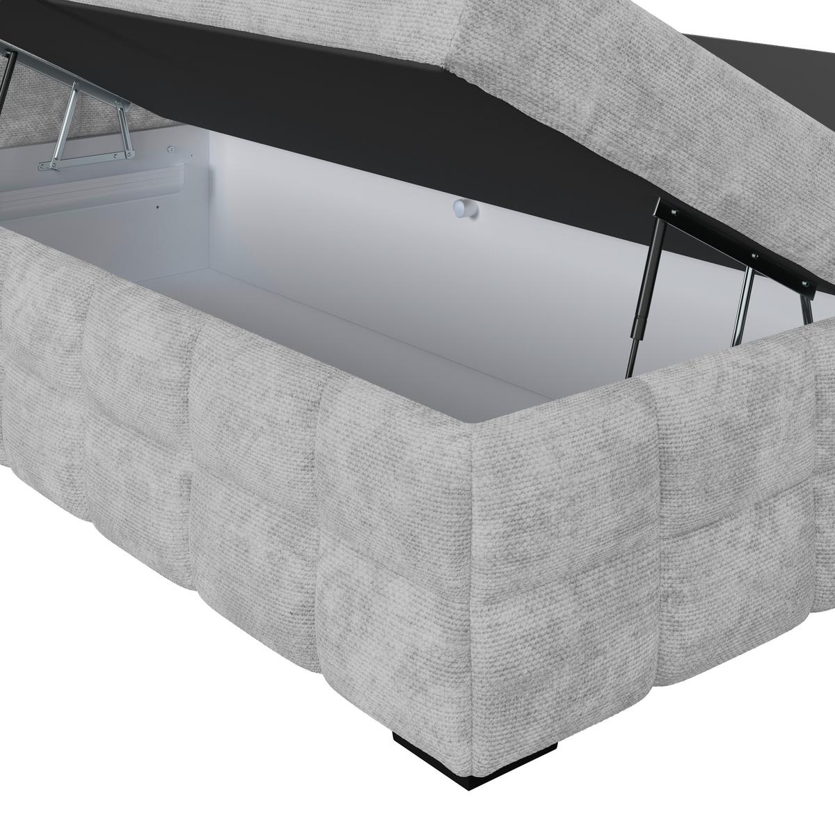 Čalouněná postel VEGA 180x200 cm, světle šedá - černá/světle šedá, Trend, dřevo/textil (180/200cm)