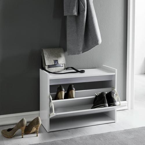 Skřiňka na boty Mali - bílá, Moderní, dřevo (63/48/30cm) - Modern Living