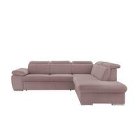 Ecksofa Vasto Rosa S: 283x228 cm - Chromfarben/Rosa, Design, Textil (283/228cm) - Livetastic