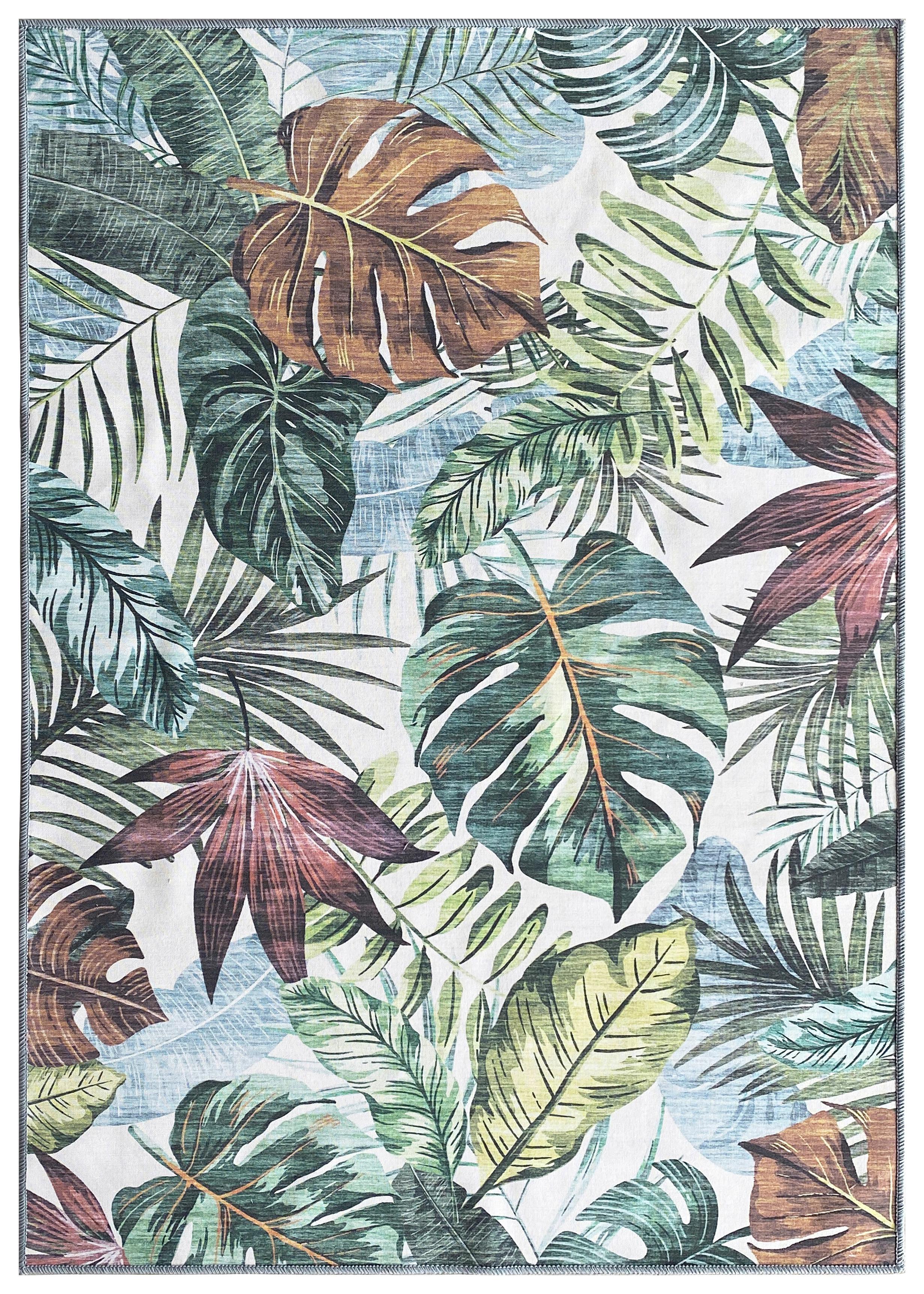 Teppich Blätter Paula 120x170 cm - Multicolor, ROMANTIK / LANDHAUS, Textil (120/170cm) - James Wood