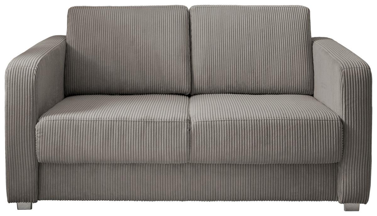 Schlafsofa Mia, Graubraun B: 159 Cm - Chromfarben/Graubraun, Basics, Textil (159/88/87cm) - Livetastic