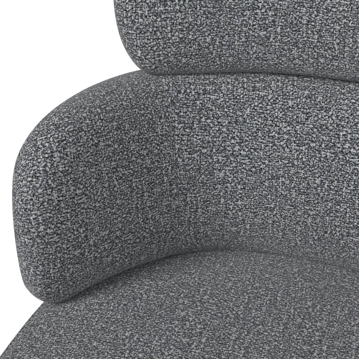 STOLIČKA S PODRÚČKAMI KARO - čierna/sivá, Modern, kov/textil (58/88/65cm) - Bessagi Home