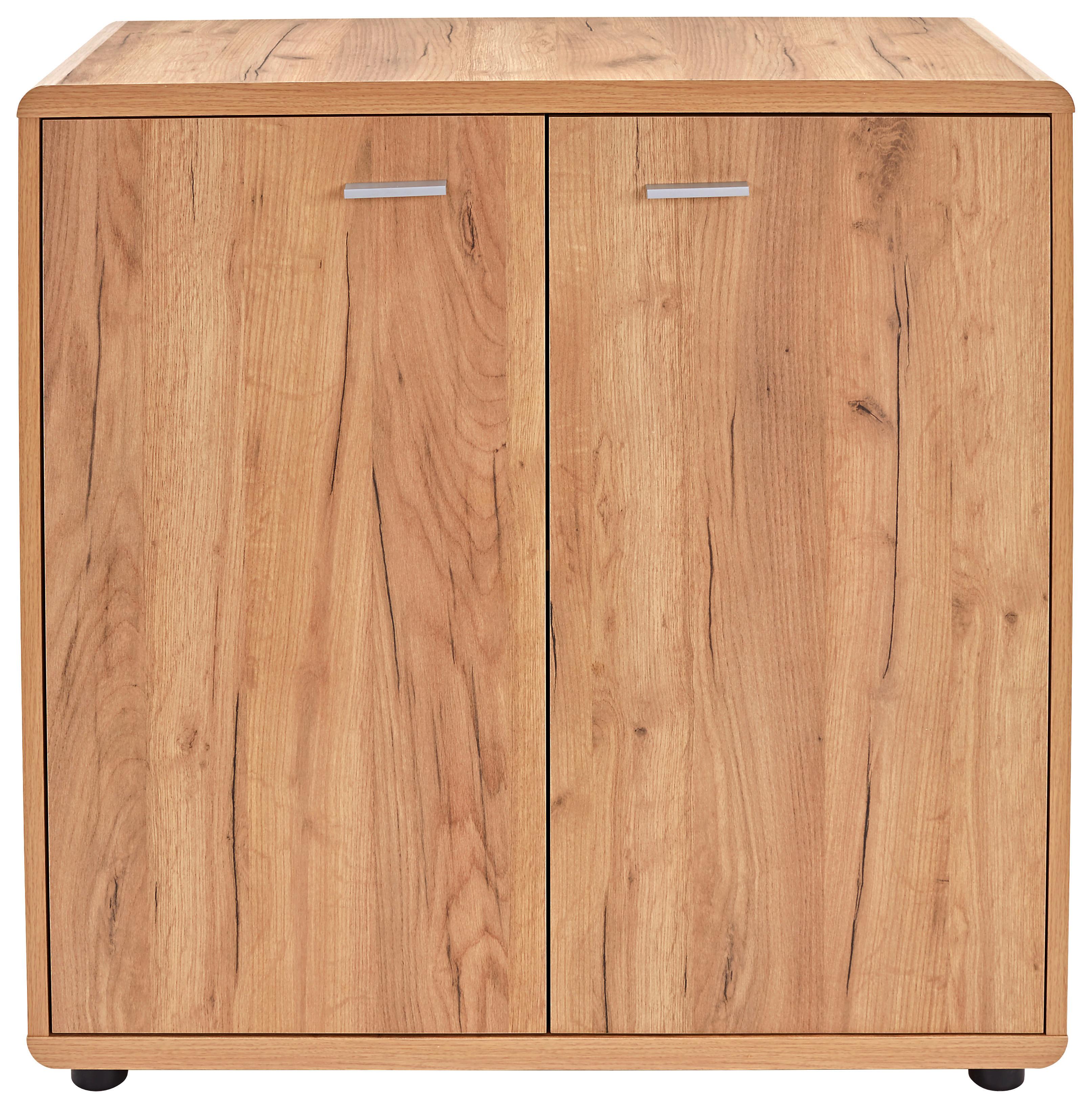 Kommode Mit Türdämpfer B 89cm Fantana Kraft Eiche Dekor - Eichefarben/Schwarz, MODERN, Holzwerkstoff (89/87/40cm)