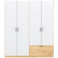 Nyílóajtós Szekrény Mila 180/210 Cm - Artisan tölgy/fehér, Konventionell, faalapú anyag (180/210/54cm)