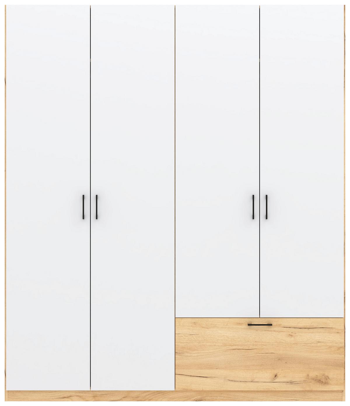 Nyílóajtós Szekrény Mila 180/210 Cm - Artisan tölgy/fehér, Konventionell, faalapú anyag (180/210/54cm)