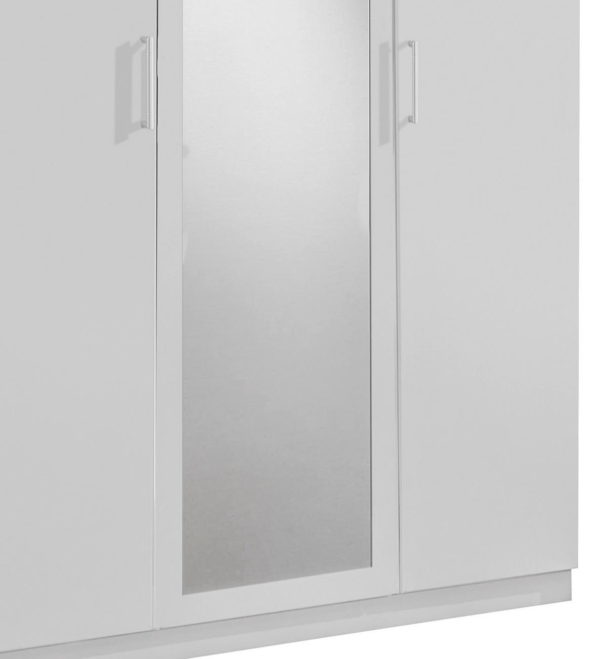Šatníková skriňa OSAKA šírka 135cm - biela/hliníková, Konventionell, kompozitné drevo/plast (135/199/58cm) - MID.YOU