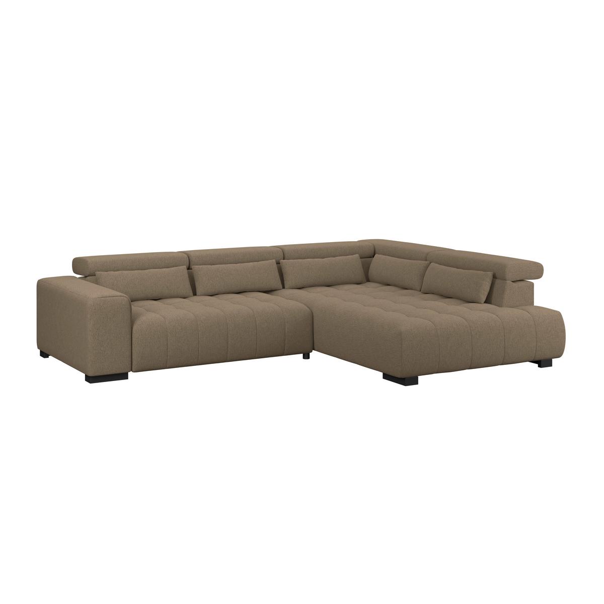 Ecksofa Matera Braun S: 311x226cm - Schwarz/Braun, Trend, Textil (311/226cm)