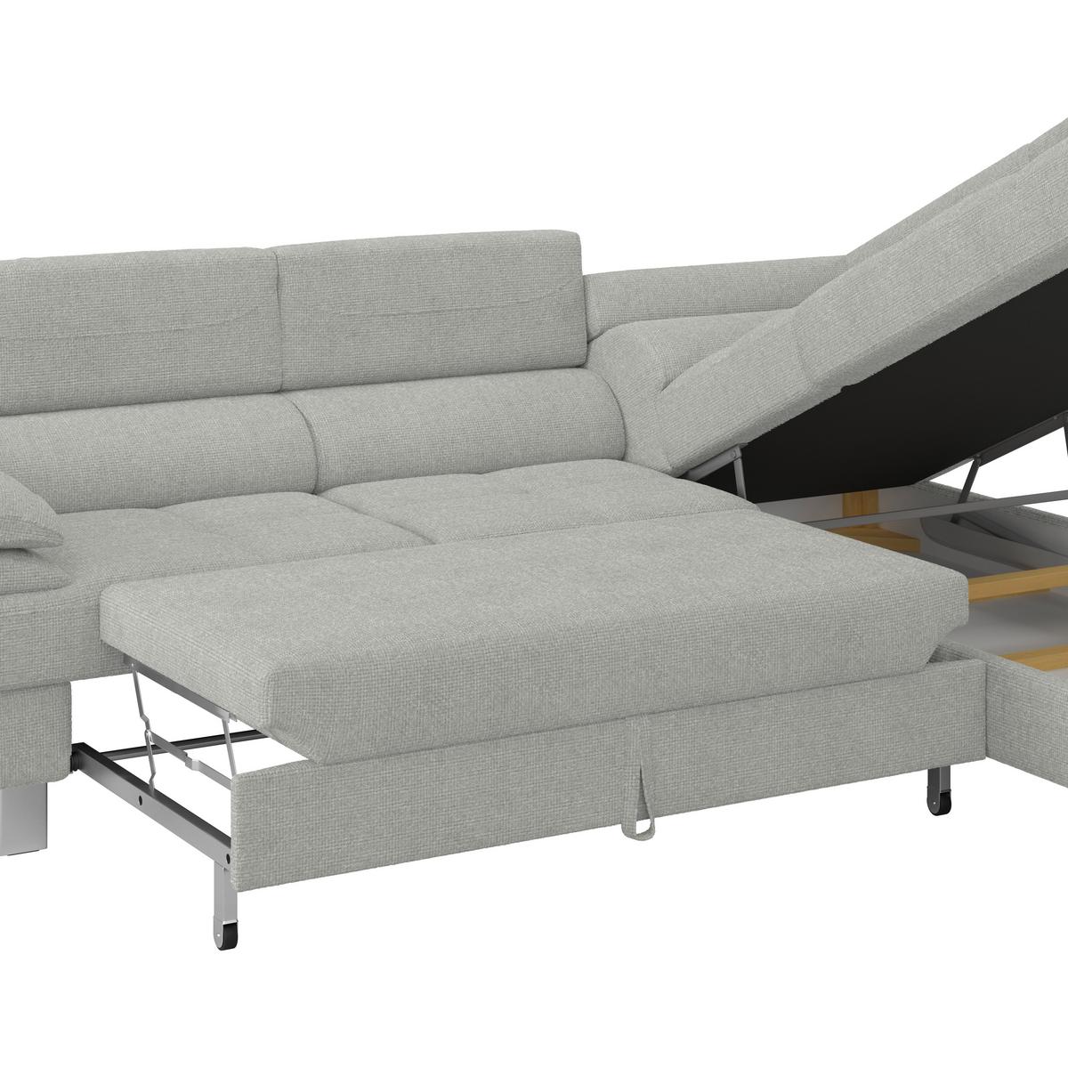 Ecksofa Savona - Hellgrau, MODERN, Textil (270/230cm) - Ondega