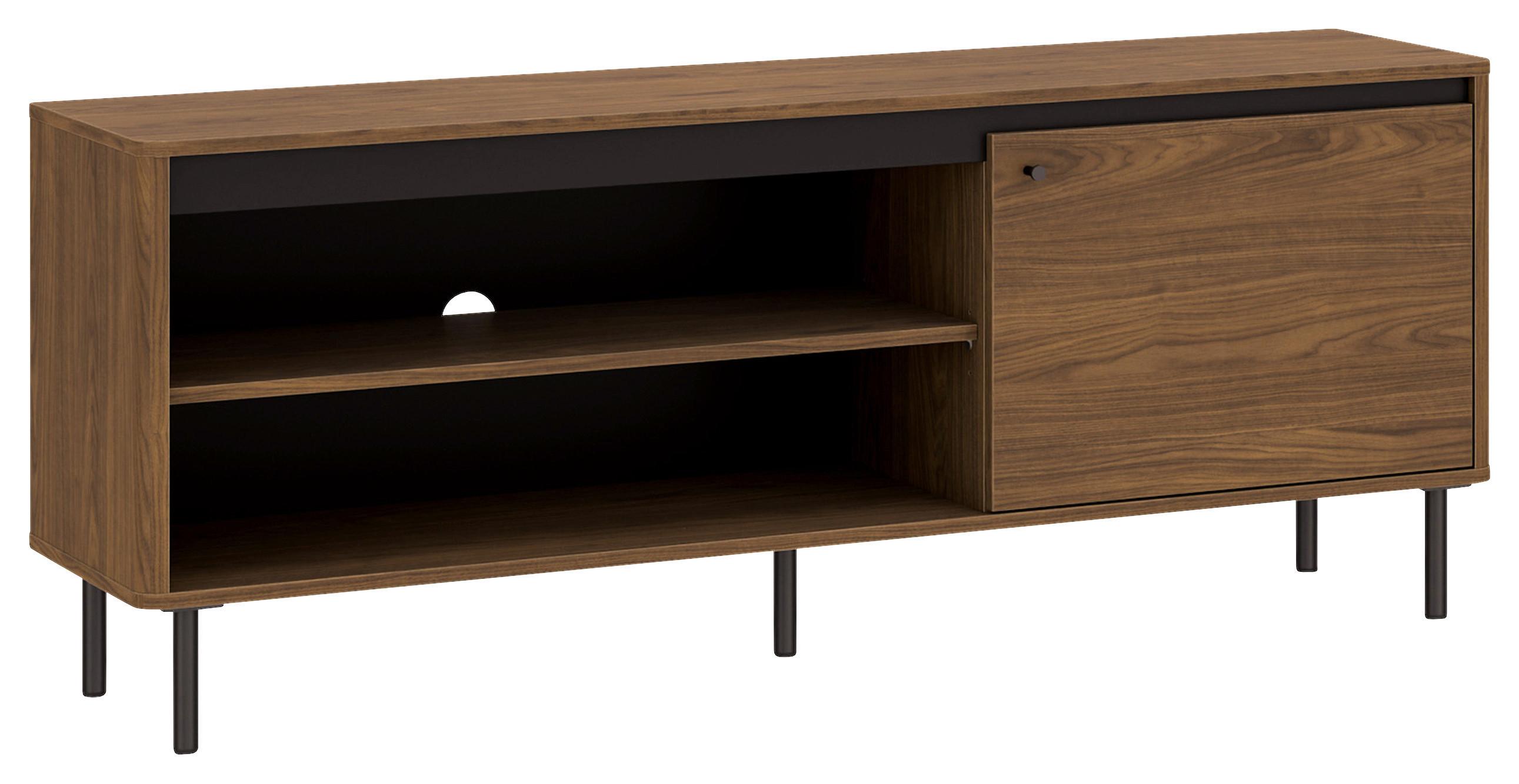 TV-Element Revillo Schwarz/Nussbaumfarben B:150cm - Nussbaumfarben/Schwarz, Basics, Holzwerkstoff (150/61/40cm)