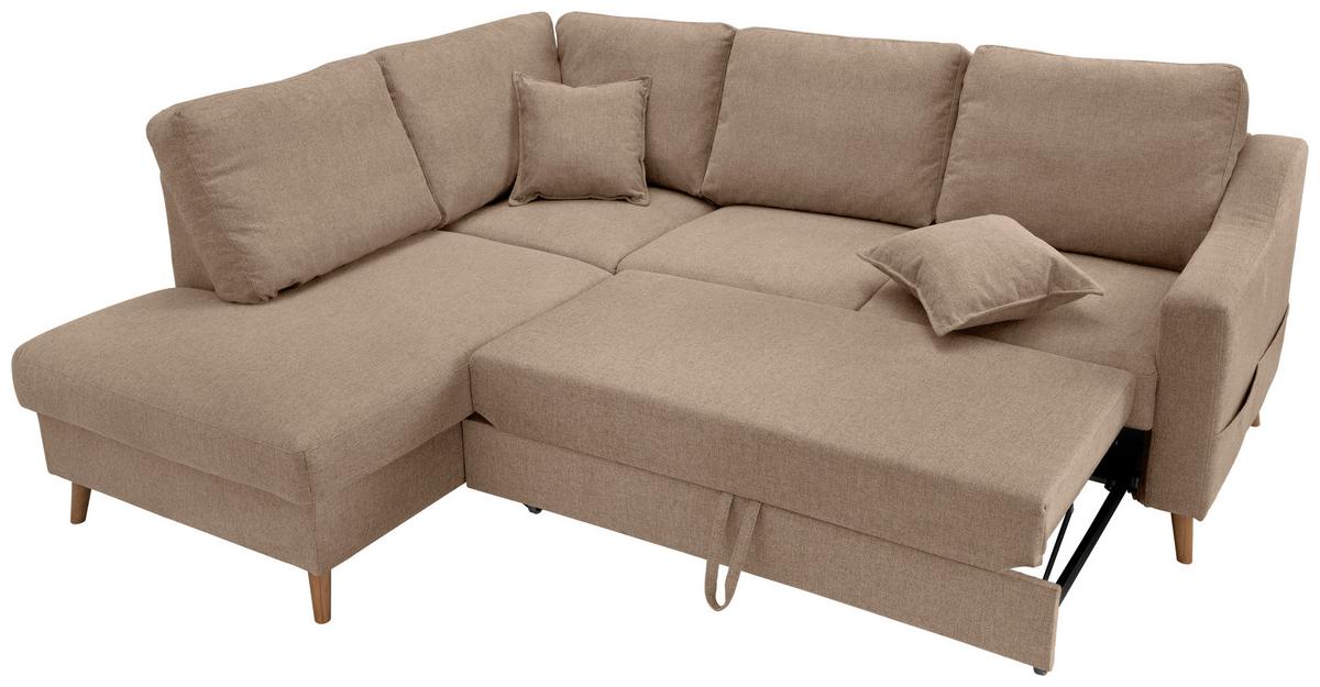 Ecksofa Valentina Hellbraun S: 200x230 Cm - Hellbraun/Naturfarben, KONVENTIONELL, Textil (200/230cm) - Livetastic