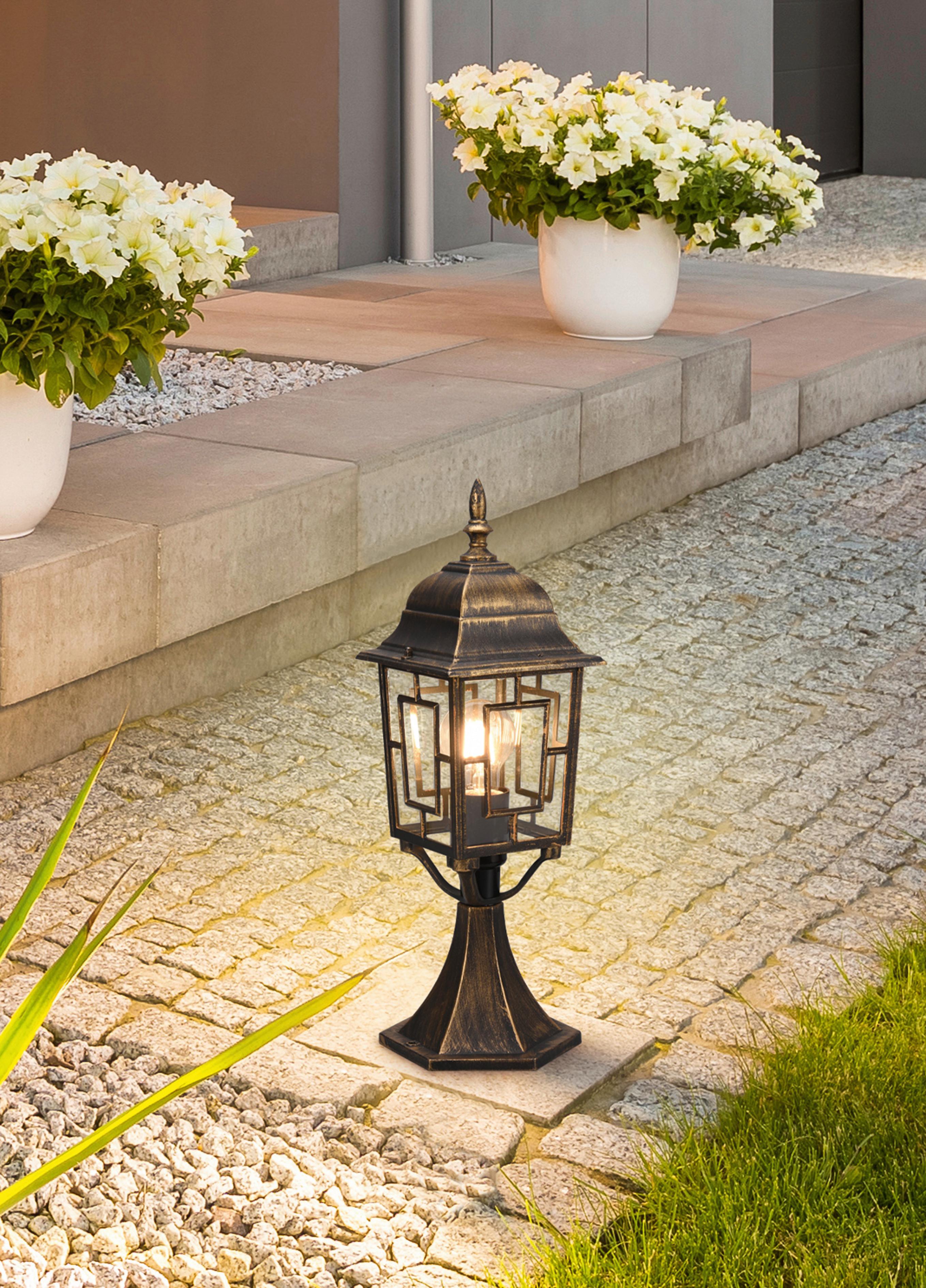 Wegeleuchte 505960128 Volturno - Rostfarben/Transparent, KONVENTIONELL, Glas/Metall (15/17/47,5cm) - Trio Leuchten