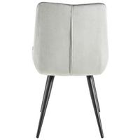 Schalenstuhl Marion Grau Samt Gepolstert - Schwarz/Grau, MODERN, Textil/Metall (53,5/90/62cm) - MID.YOU