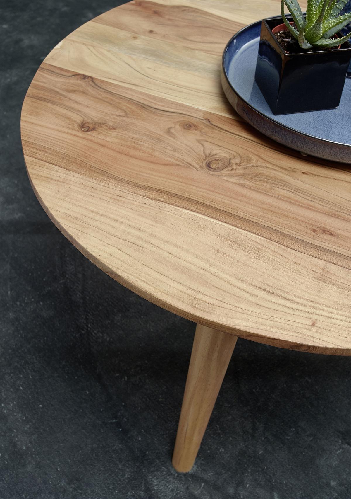 Konferenční stolek BOHA masív - barvy akácie, Design, dřevo (75/40/75cm) - MID.YOU