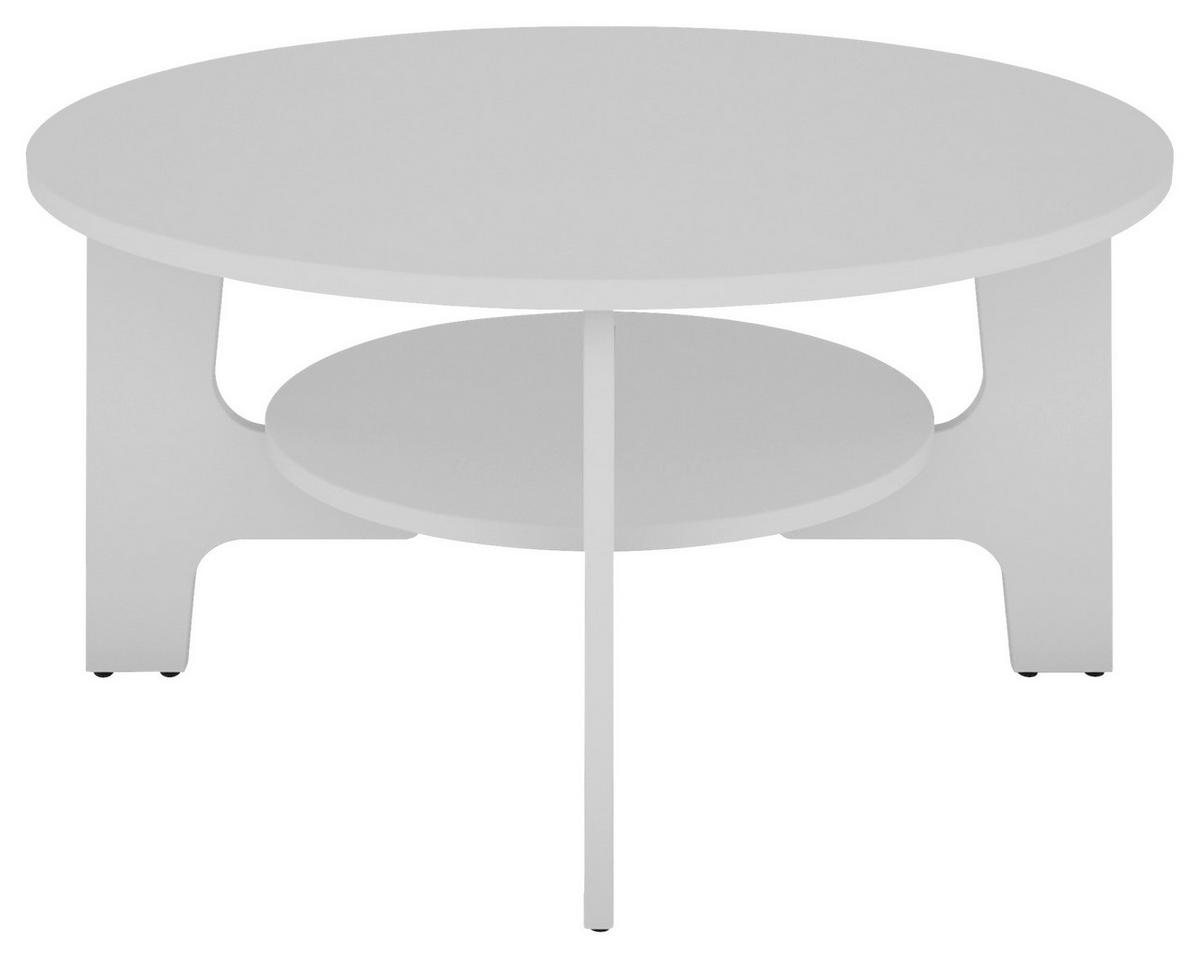 Couchtisch Rund Jonny Weiß - Weiß, KONVENTIONELL, Holzwerkstoff (80/80/42,5cm) - MID.YOU