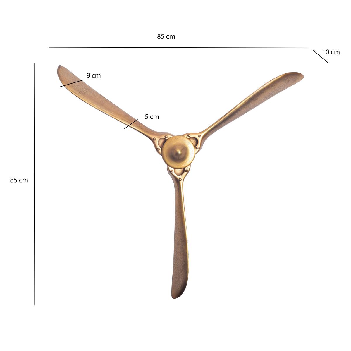 Wanddeko Propeller Goldfarben B: 85 Cm - Goldfarben, Design, Metall (85/85/10cm) - Livetastic