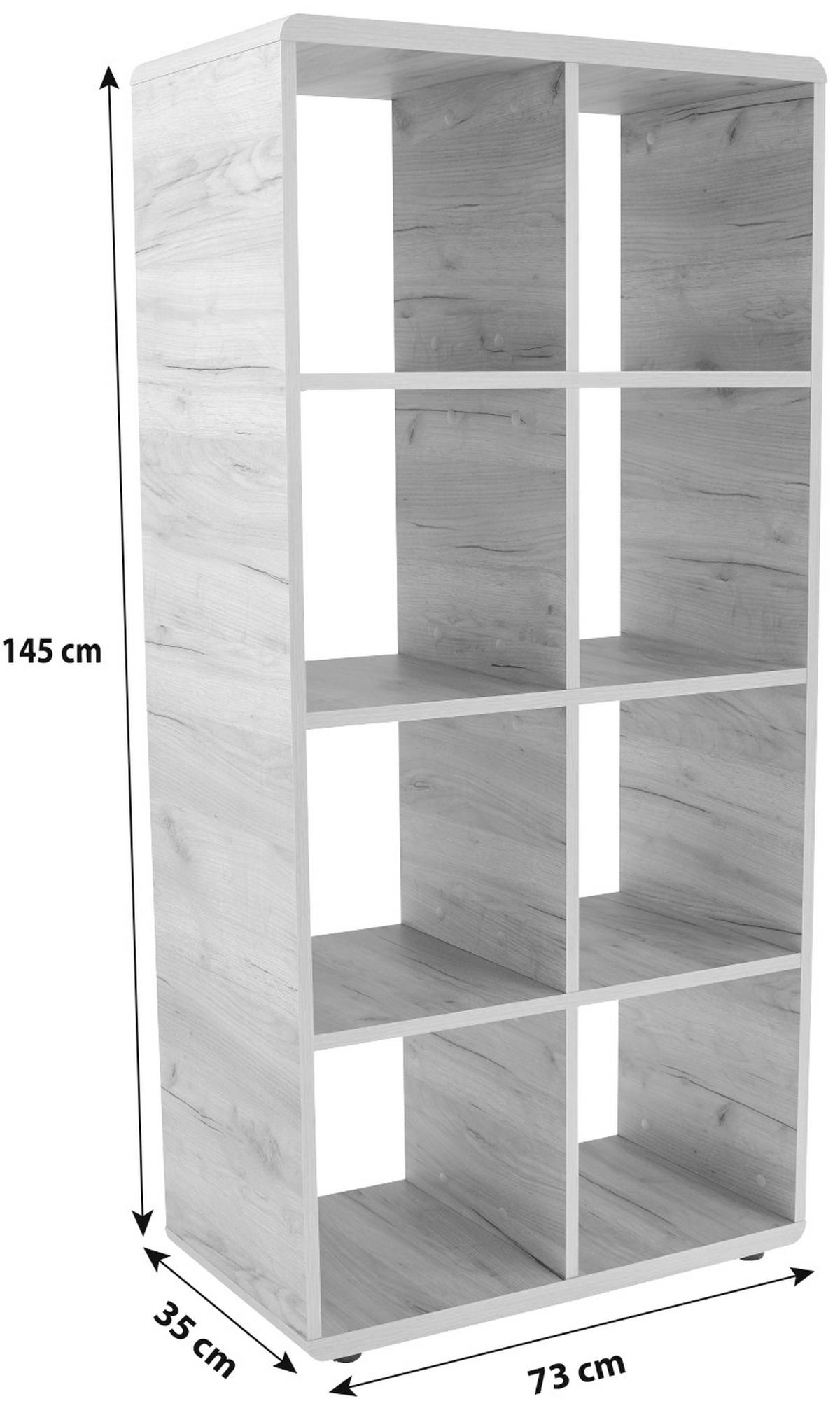 REGÁL FONTANA FTR02 - čierna/farba duba, Modern, kompozitné drevo (73,2/145/35cm)