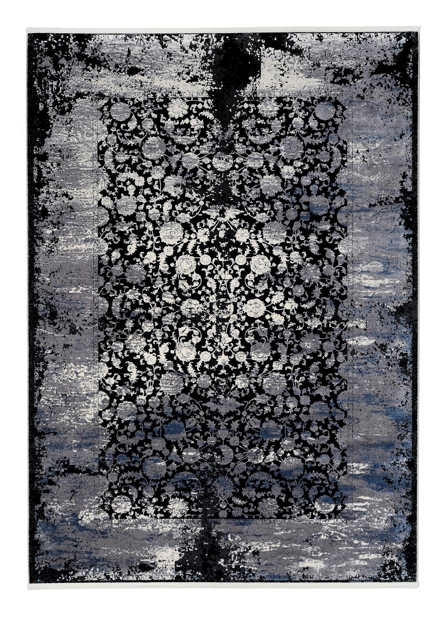Webteppich Multicolor Colorado Flower 80x150 Cm - Dunkelgrau/Hellgrau, Design, Textil (80/150cm) - Musterring