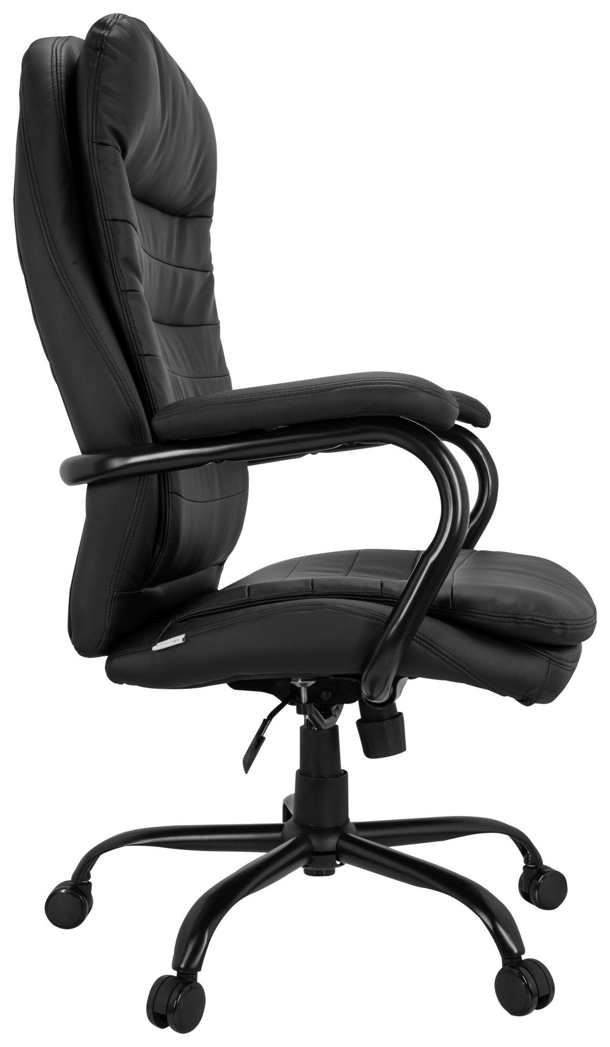 Bürostuhl Relax XXL Schwarz Bis 180 Kg - Schwarz, Basics, Kunststoff/Textil (78/118/70cm) - MID.YOU
