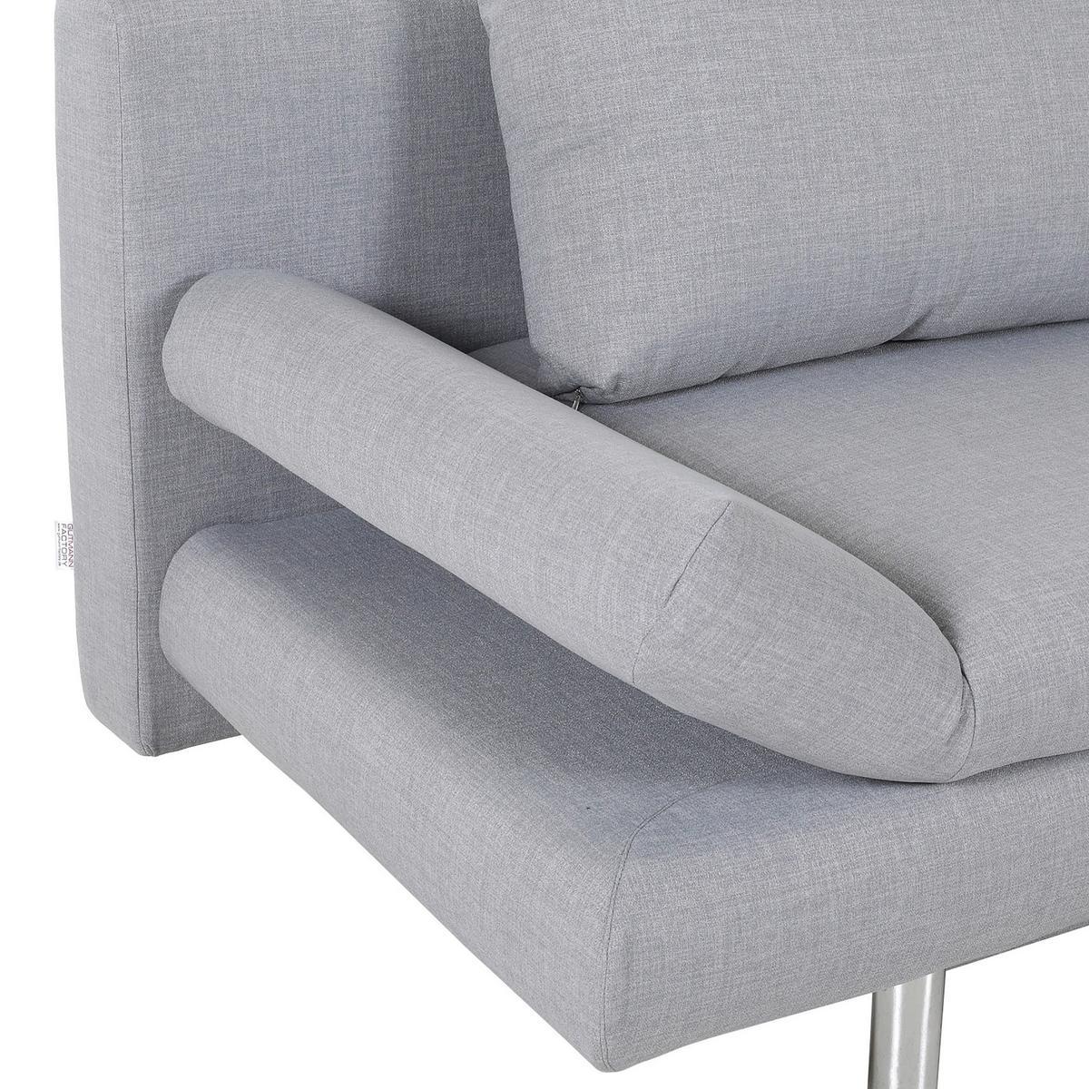 Schlafsofa Sorini, Hellgrau B: 194 Cm - Chromfarben/Hellgrau, Design, Textil (194/73/91cm) - MID.YOU