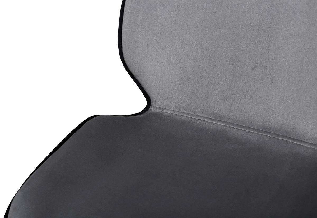Stuhl-set Emma - Hellgrau/Schwarz, Design, Textil/Metall (47/89/57cm) - Livetastic