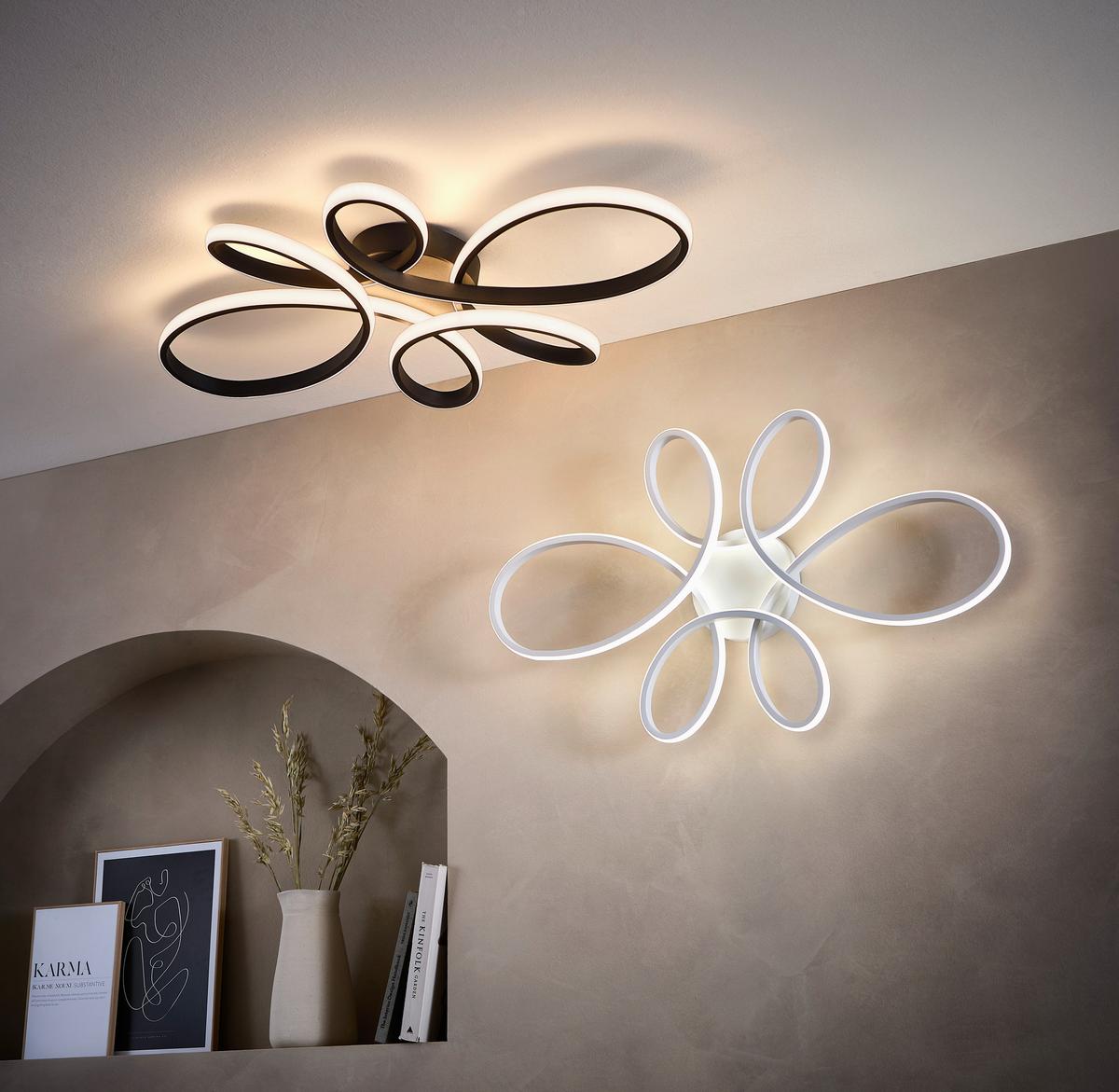 Led-deckenleuchte 645619132 Fly - Schwarz/Weiß, Design, Kunststoff/Metall (83/45,5/7,5cm) - Trio Leuchten