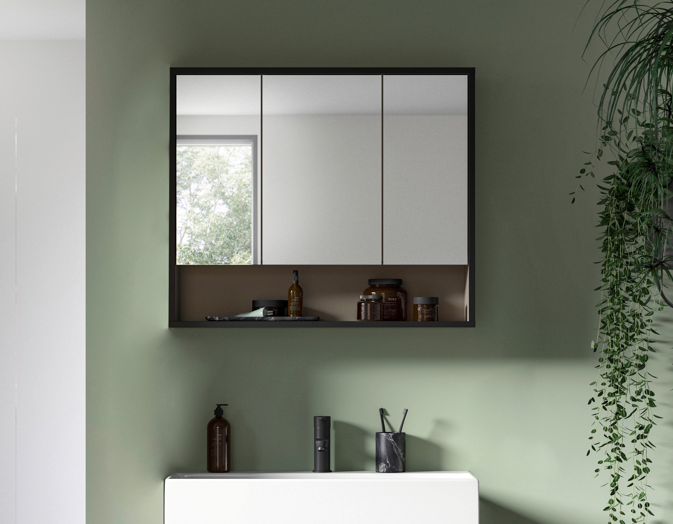 Spiegelschrank Bagno Kaschmir B: 80 Cm - Kaschmir, MODERN, Holzwerkstoff/Metall (80/68/19cm) - MID.YOU