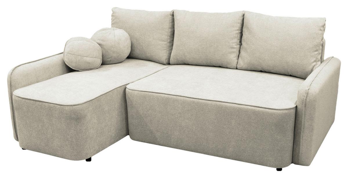 Ecksofa Fancy Creme 143x209 cm - Creme/Schwarz, Design, Textil (143/209cm) - MID.YOU