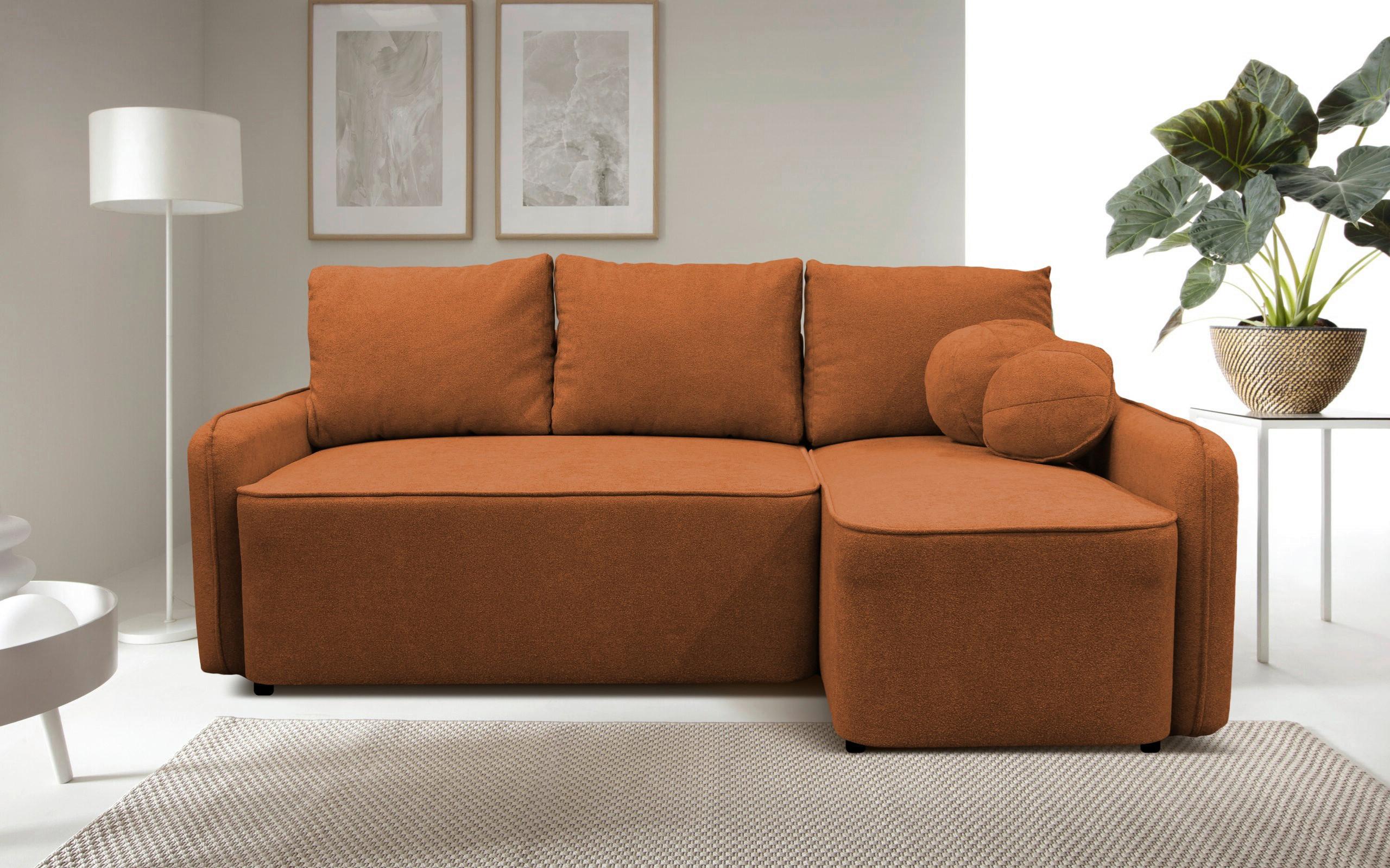 Ecksofa Fancy Rostfarben 209x143 Cm - Rostfarben/Schwarz, Design, Textil (209/143cm) - MID.YOU