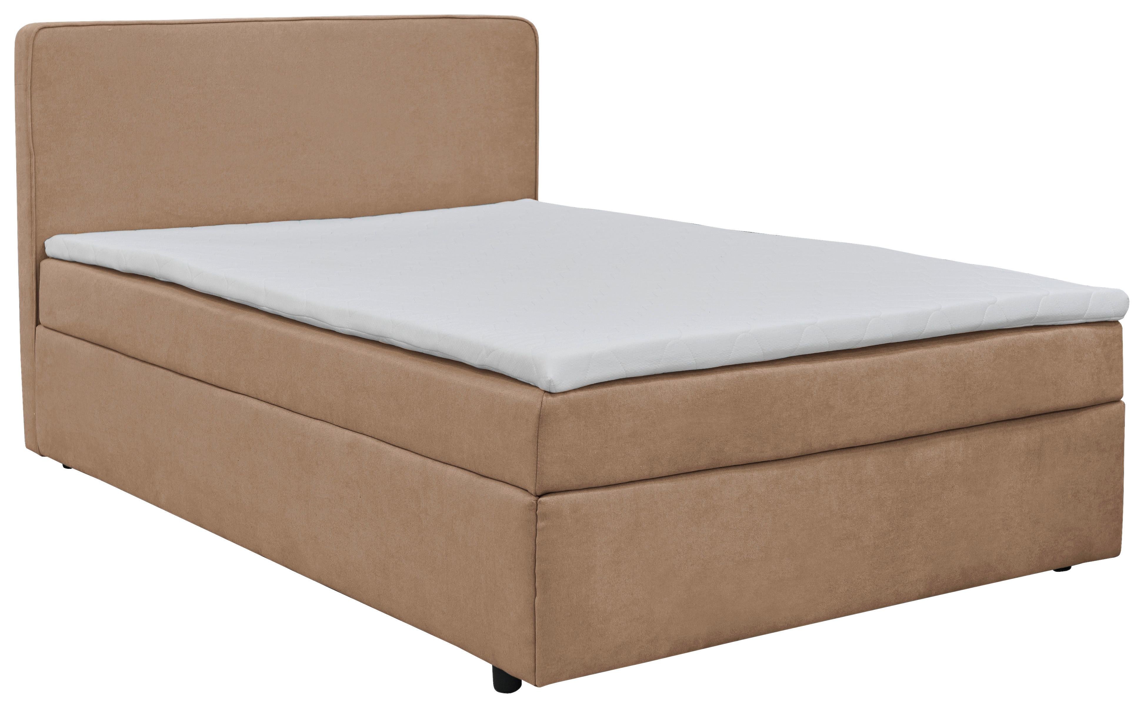 Boxbett Jubi 140-C - Hellbraun/Schwarz, KONVENTIONELL, Textil (140/200cm)
