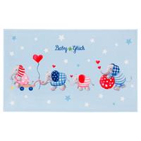 Kinderteppich Elefanten Blau/ Weiß Baby Glück 100x160 Cm - Blau/Weiß, Trend, Textil (100/160cm)