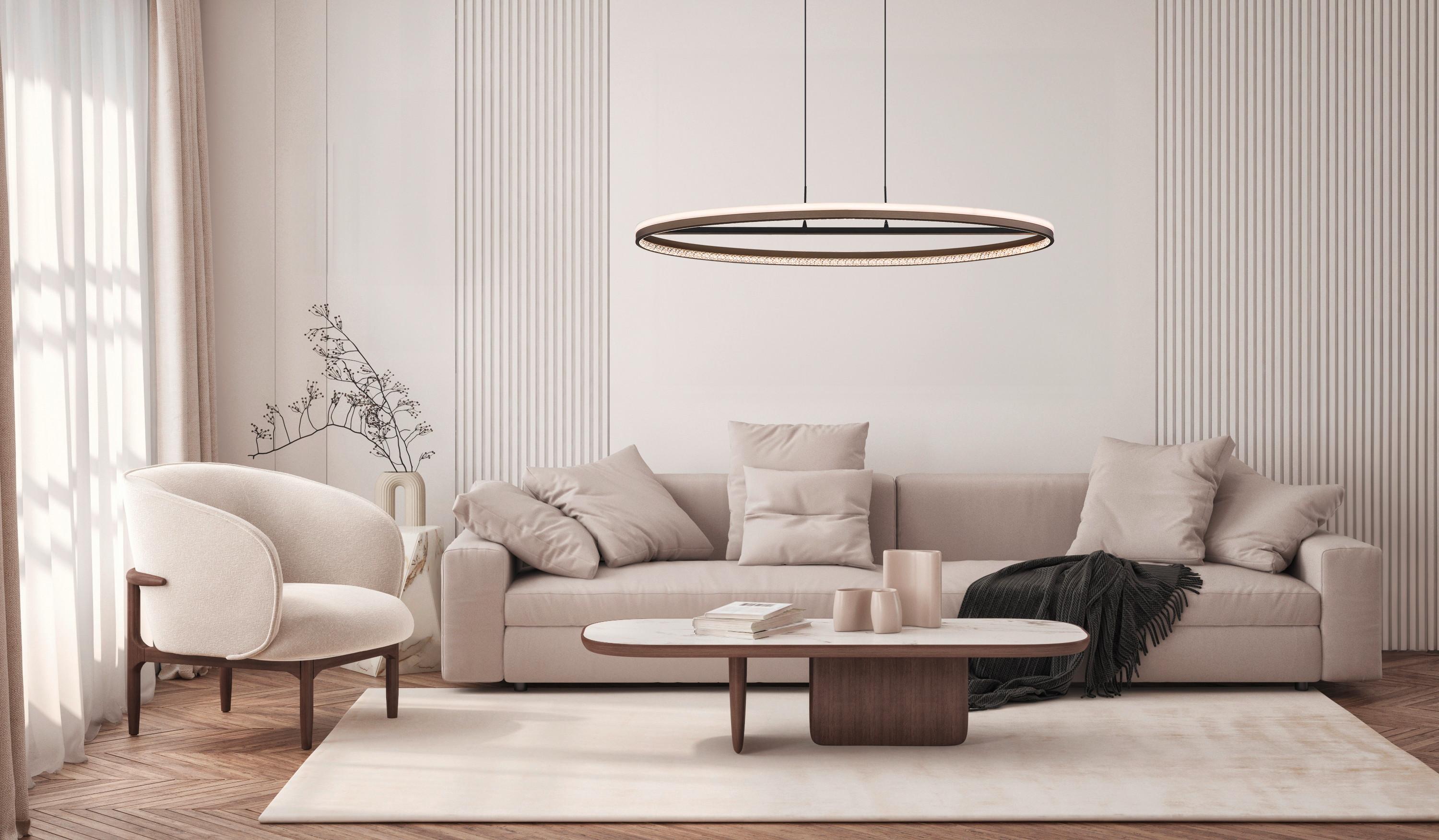 Led-hängeleuchte 67179h1 - Klar/Dunkelgrau, Design, Kunststoff/Metall (101/29/150cm) - Globo