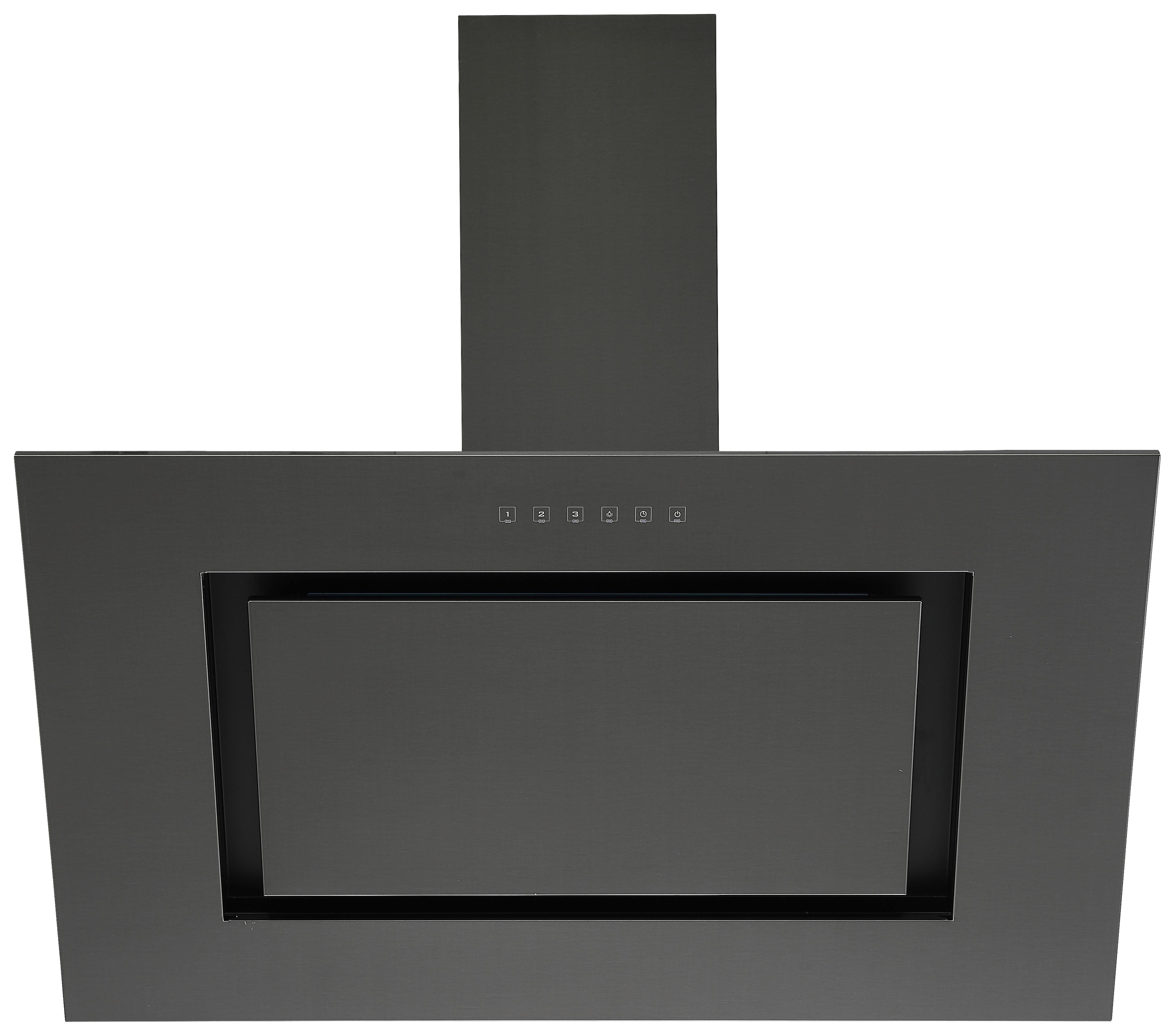Kopffreihaube Respekta Nele Edelstahl Schwarz B: 90 Cm Led - Schwarz, Trend, Metall (90/84,1-122,1/37,2cm) - Respekta