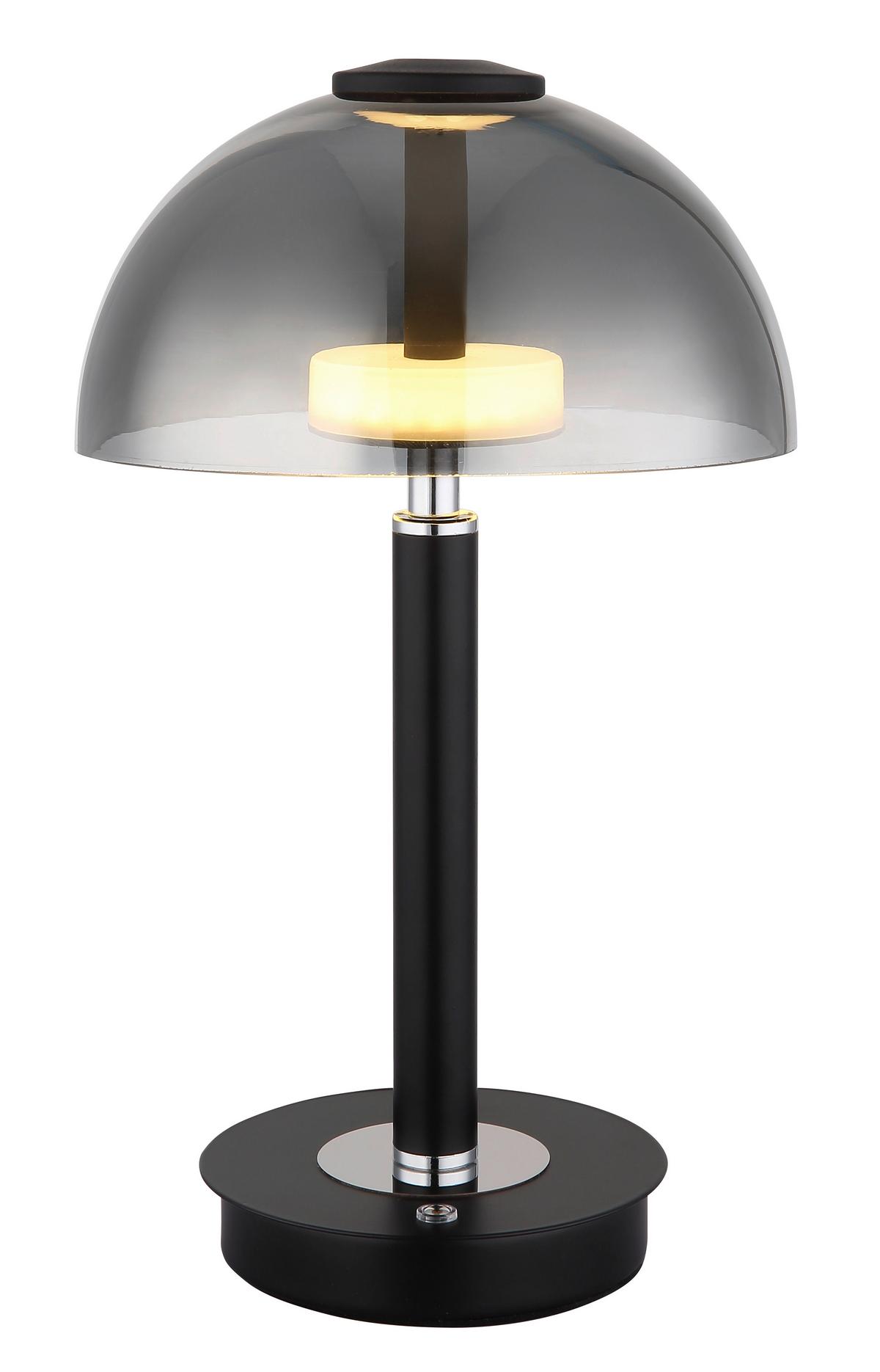 LED-Tischleuchte 21953s - Chromfarben/Schwarz, Basics, Glas/Kunststoff (18/31,5cm) - Globo