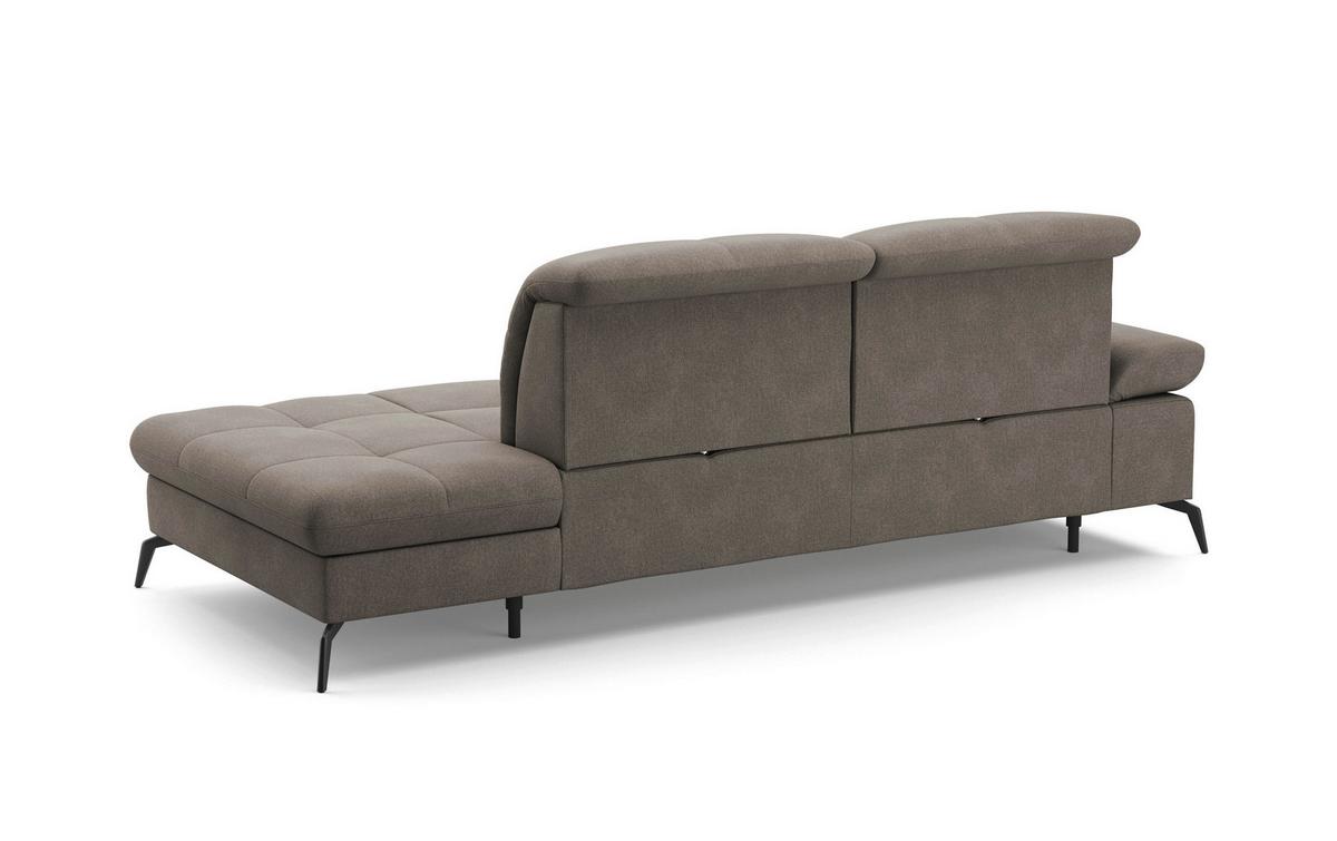 Récamiere Amica E Schlammfarben B: 231 Cm - Schlammfarben/Schwarz, KONVENTIONELL, Textil (231/90/122cm) - Sit & More