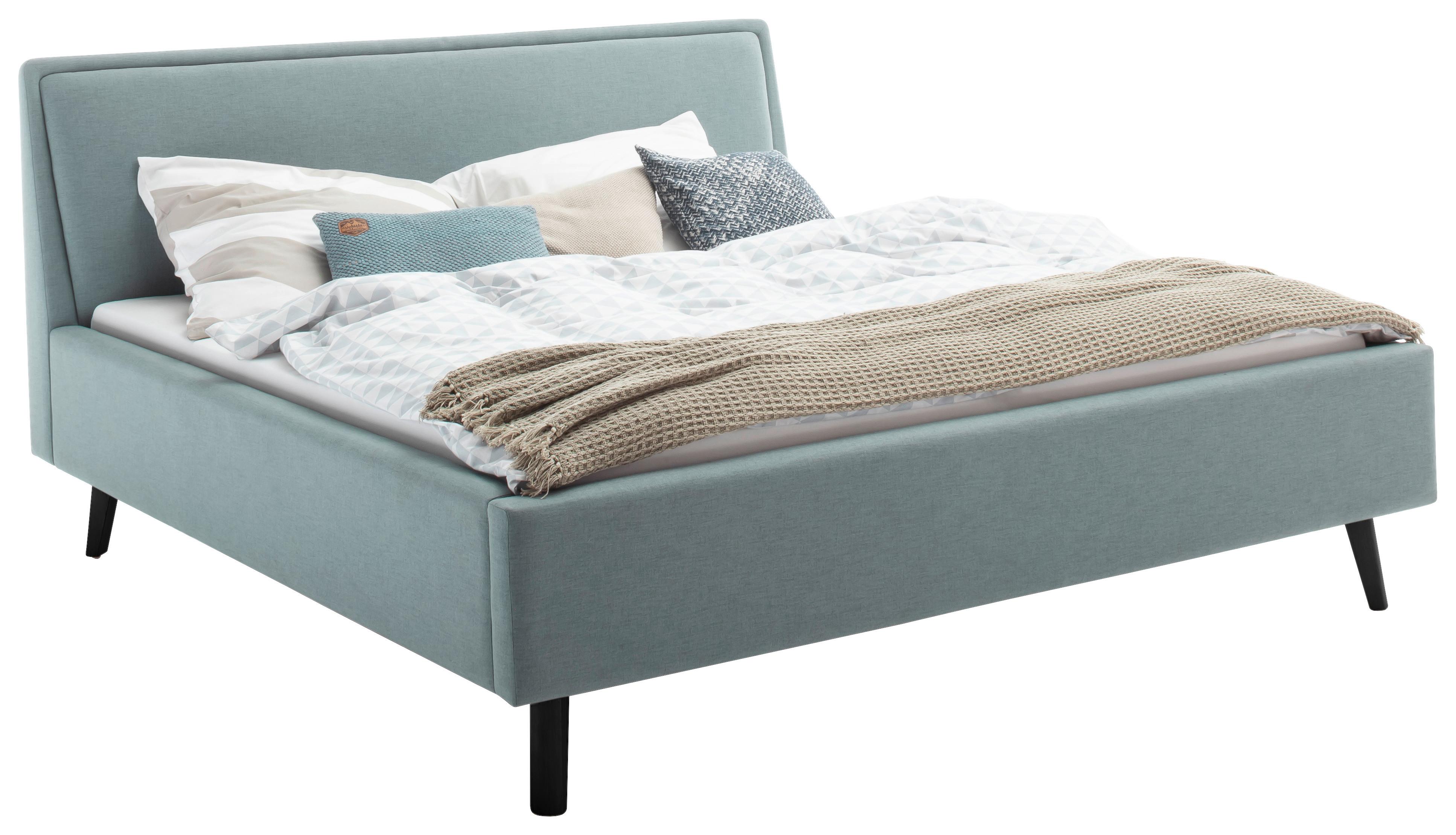 Polsterbett Frieda 140x200cm Hellblau - Schwarz/Hellblau, KONVENTIONELL, Textil (140/200cm) - Livetastic