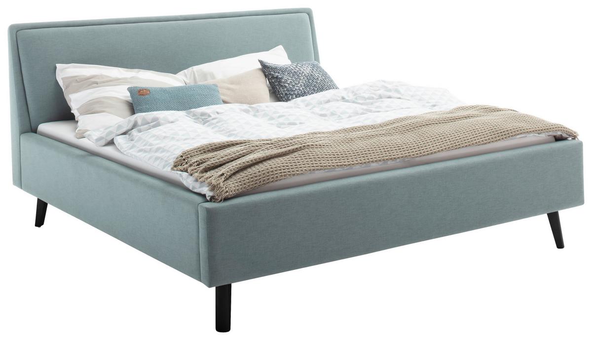Polsterbett Frieda 180x200cm Hellblau - Schwarz/Hellblau, MODERN, Textil (180/200cm) - Livetastic