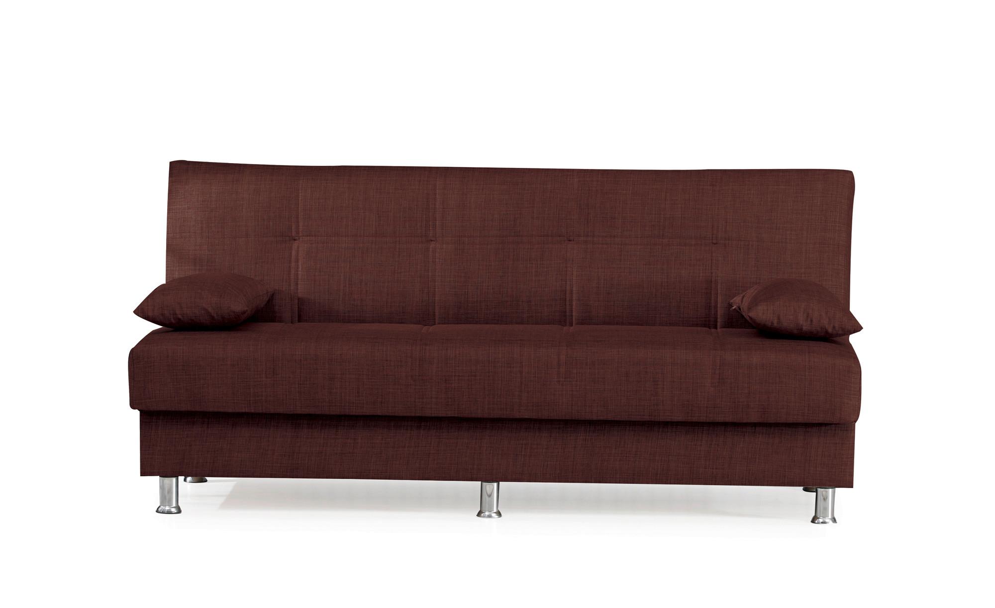 3-Sitzer-Sofa London Mit Schlaffunktion Rot - Chromfarben/Rot, Design, Textil (190/89/89cm) - Livetastic