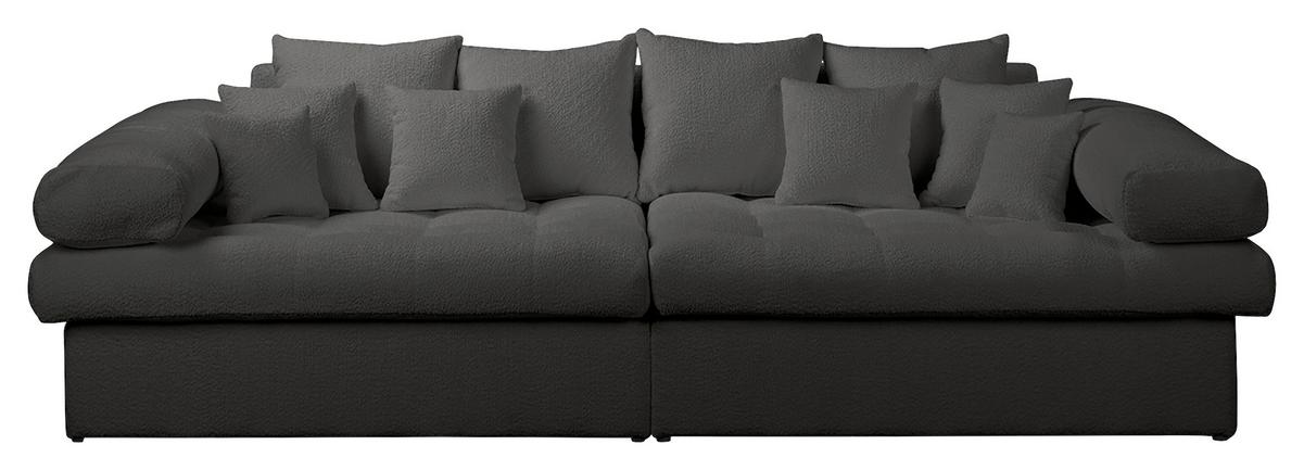 Bigsofa Naomi Dunkelgrau B: 284 cm - Dunkelgrau/Schwarz, Design, Textil (284/94/148cm) - Livetastic