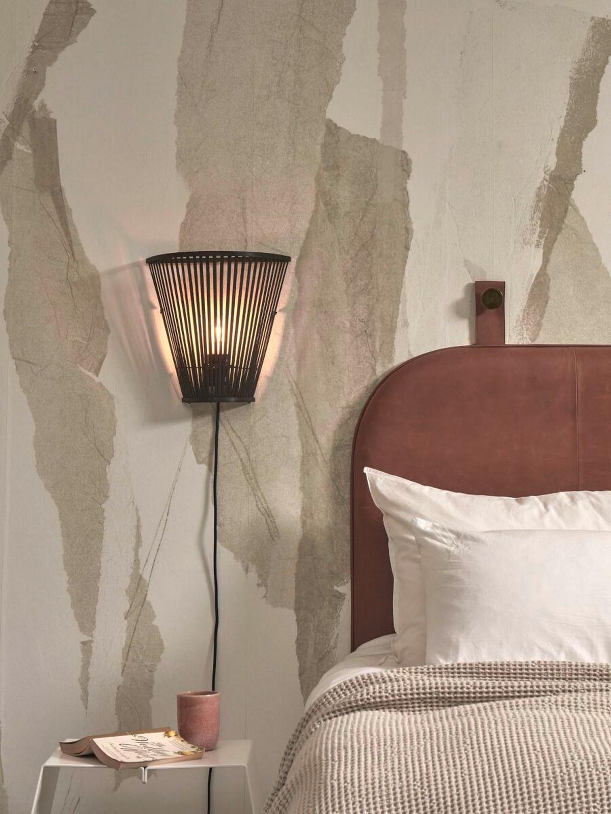 Wandleuchte Merapi Schwarz B: 30 cm - Schwarz, Trend, Holz (15/30/30cm) - Good & Mojo