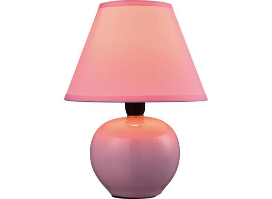 Tischleuchte Cindy - Altrosa, KONVENTIONELL, Keramik/Textil (18/23cm) - Ombra