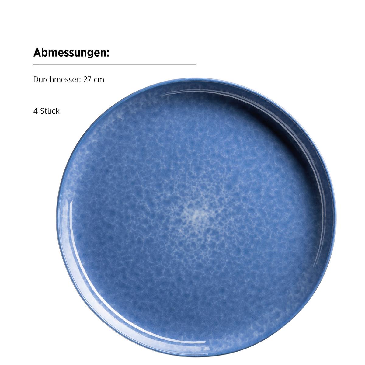 Kombiservice Flippa Steinzeug 4 Personen Geschirr Set - Blau, Trend, Keramik - Mäser