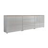 Sideboard Mailand5 B:237cm Weiß/Eiche - Weiß Hochglanz/Schwarz, MODERN, Holzwerkstoff (237/73/33cm) - MID.YOU