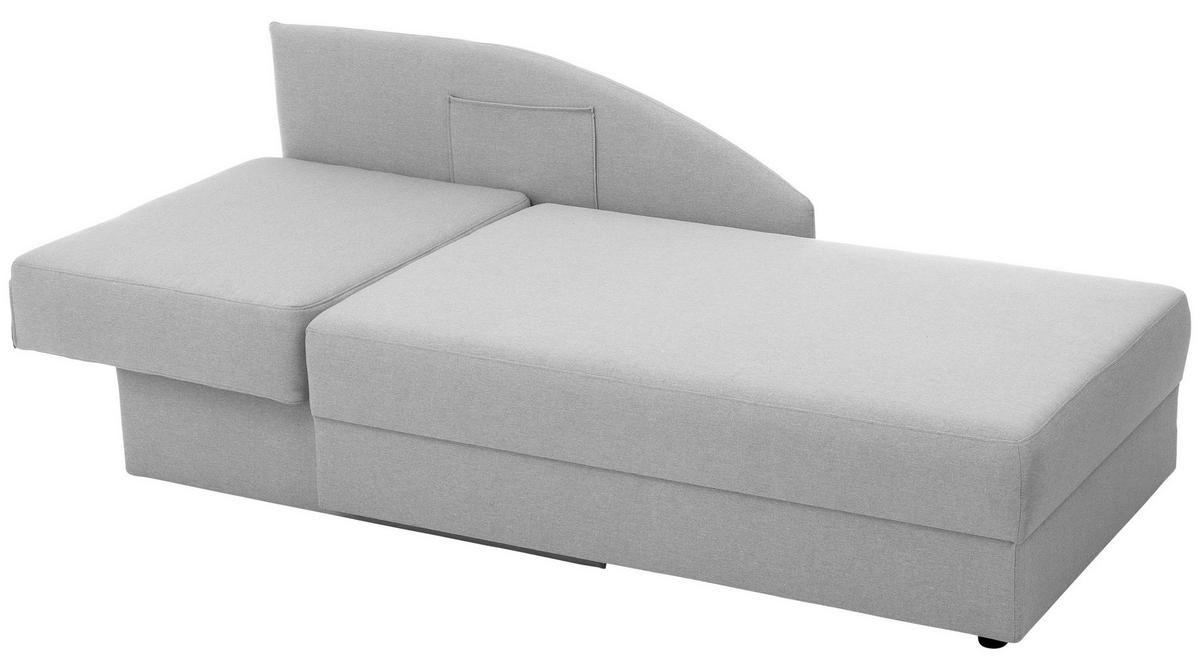 Recamiere Tobi L: 154cm Rechts Hellgrau Mit Bettkasten - Hellgrau, Design, Textil (154/86/93cm) - Max Winzer