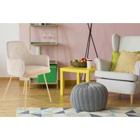 Armlehnstuhl Richard 525 Beige - Beige/Goldfarben, Design, Holz/Kunststoff (53/85/50cm) - Kayoom
