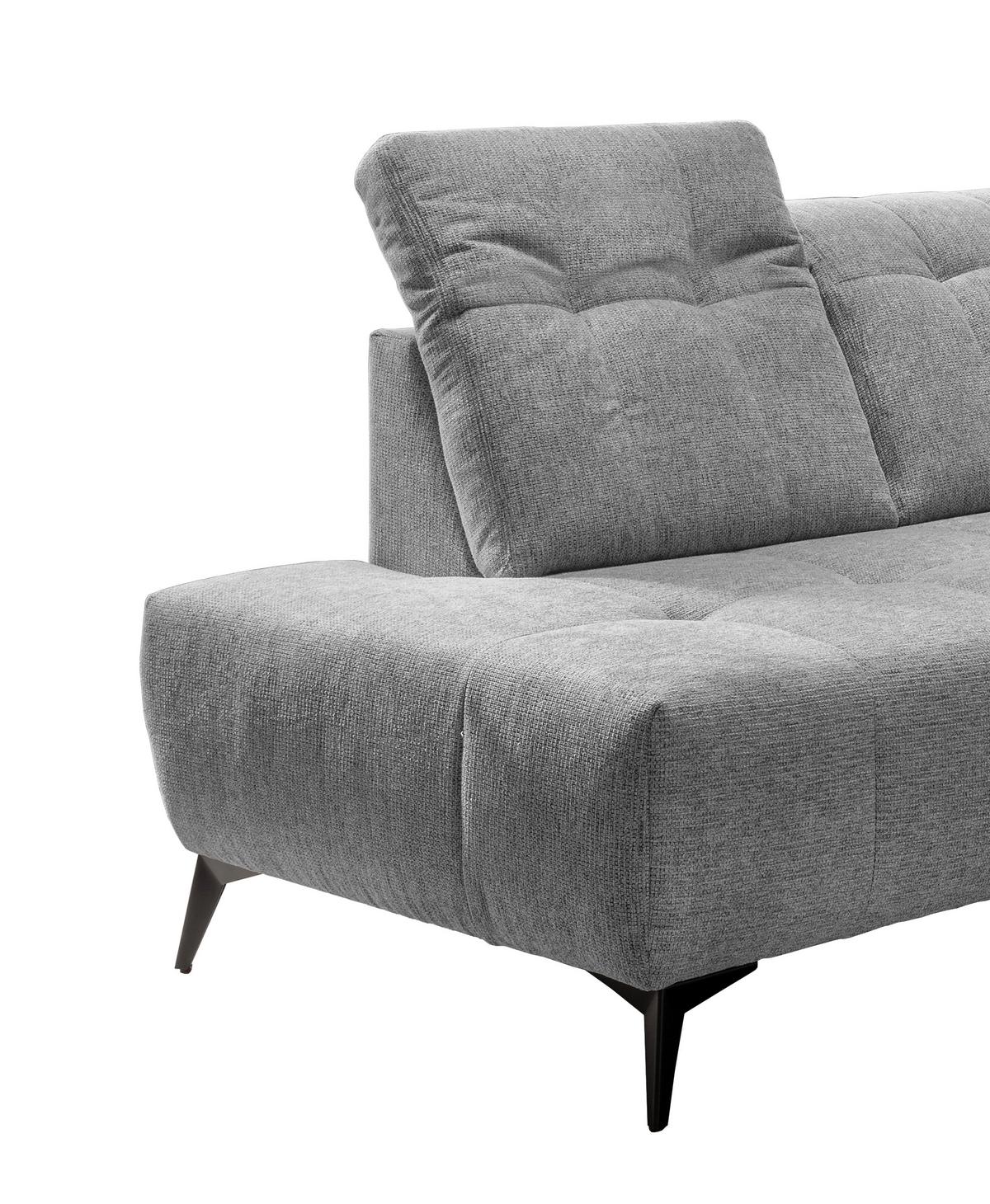 Ecksofa Mit Usb Anschluss Sano, Silberfarben, S: 200x261 Cm - Silberfarben/Schwarz, MODERN, Textil (200/261cm) - Livetastic